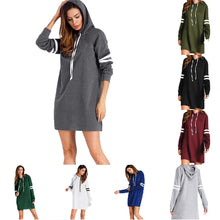 Load image into Gallery viewer, 2019 Women Hoodie Dresses Sportswear Long Sweatshirt Pullover Sexy Dress Girl Autumn casual Fashion New Long Sleeve Clothes