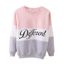 Load image into Gallery viewer, Letter Different Printed Women Fleeve Hoodies Spring Long Sleeve Sweatshirt Patchwork O-neck Pullovers sudaderas Autumn Winter