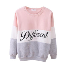 Load image into Gallery viewer, Letter Different Printed Women Fleeve Hoodies Spring Long Sleeve Sweatshirt Patchwork O-neck Pullovers sudaderas Autumn Winter