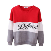 Load image into Gallery viewer, Letter Different Printed Women Fleeve Hoodies Spring Long Sleeve Sweatshirt Patchwork O-neck Pullovers sudaderas Autumn Winter
