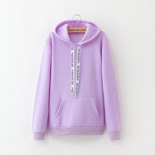 Load image into Gallery viewer, 2019 New Social Harajuku Hoodies For Girls Solid Color Hooded Tops Women's Sweatshirt Long-sleeved Winter Velvet Thickening Coat